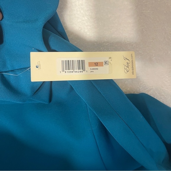 NWT Eliza J Blue One Shoulder Asymmetrical Event Party Cocktail  Sheath Dress 12 - Picture 12 of 14